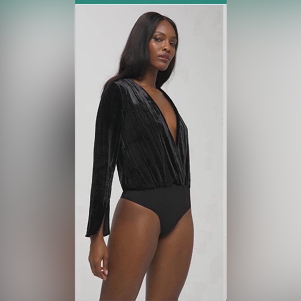 Good American Crushed Velvet Bodysuit